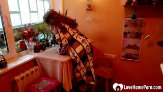 Ze droeg een hete lingerie en kousen dus ik had haar hard te neuken